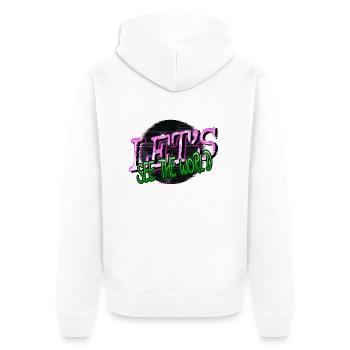 present far away countries jokes statement - Unisex Premium Bio Zip Hoodie - Weiß - Hinten - Thijin (182cm)