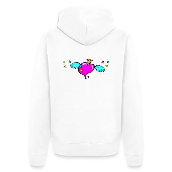 Herz mit Flügeln Liebe Valentinstag - Unisex Premium Bio Zip Hoodie - Weiß - Hinten - Thijin (182cm)