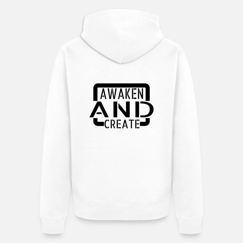 funny enlightenment practices statement - Unisex Premium Bio Zip Hoodie - Weiß