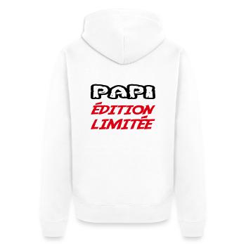 PAPI édition limitée - Veste à capuche bio Premium Unisexe - blanc - Dos - Thijin (182cm)