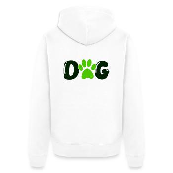 Patte de chien - Veste à capuche bio Premium Unisexe - blanc - Dos - Thijin (182cm)