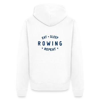Eat Sleep Rowing Repeat - Rudern - Ruderer - Unisex Premium Bio Zip Hoodie - Weiß - Hinten - Thijin (182cm)