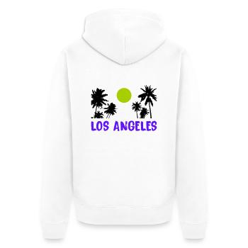 los angeles - Unisex Premium Bio Zip Hoodie - Weiß - Hinten - Thijin (182cm)