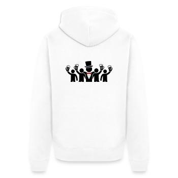 Bräutigam Crew Junggesellen - Unisex Premium Bio Zip Hoodie - Weiß - Hinten - Thijin (182cm)