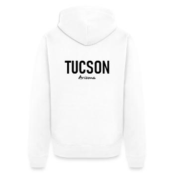 Tucson - Arizona - USA - United States of America - Unisex Premium Bio Zip Hoodie - Weiß - Hinten - Thijin (182cm)