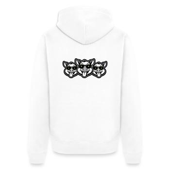 Party Sow Pigs - Unisex Premium Organic Zip Hoodie - white - Back - Thijin (182cm)