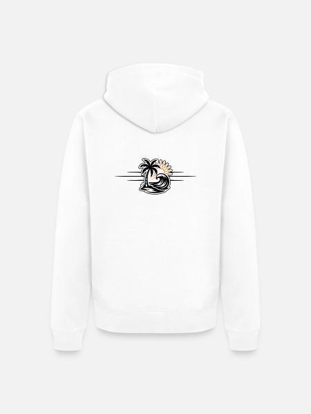 Island Summer Palm Tree - Unisex Premium Organic Zip Hoodie - white