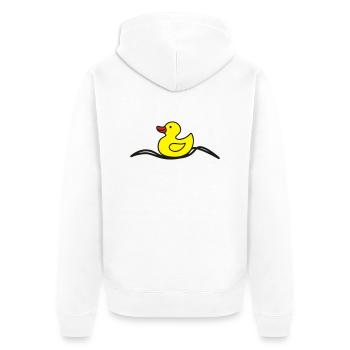 Ente gut alles gut - Unisex Premium Bio Zip Hoodie - Weiß - Hinten - Thijin (182cm)