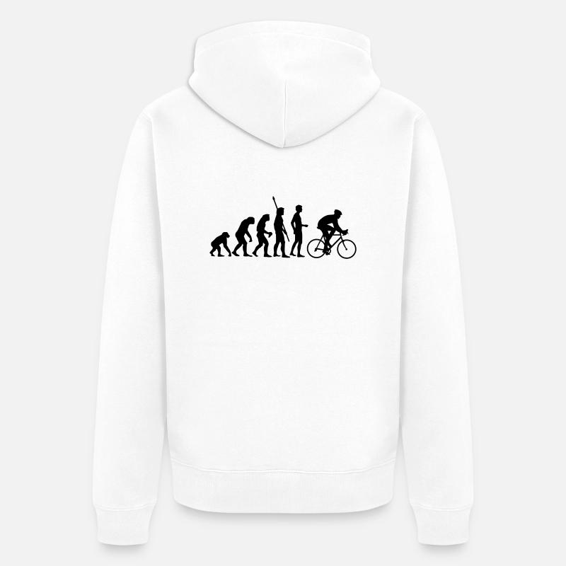 evolution_radfahrer - Unisex Premium Bio Zip Hoodie - Weiß