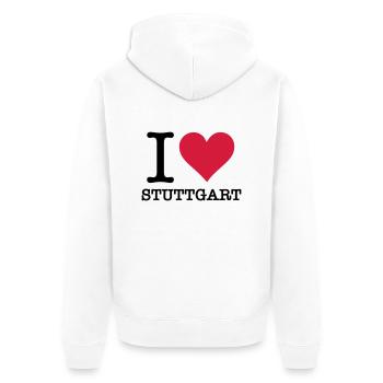 Je aime Stuttgart - Veste à capuche bio Premium Unisexe - blanc - Dos - Thijin (182cm)
