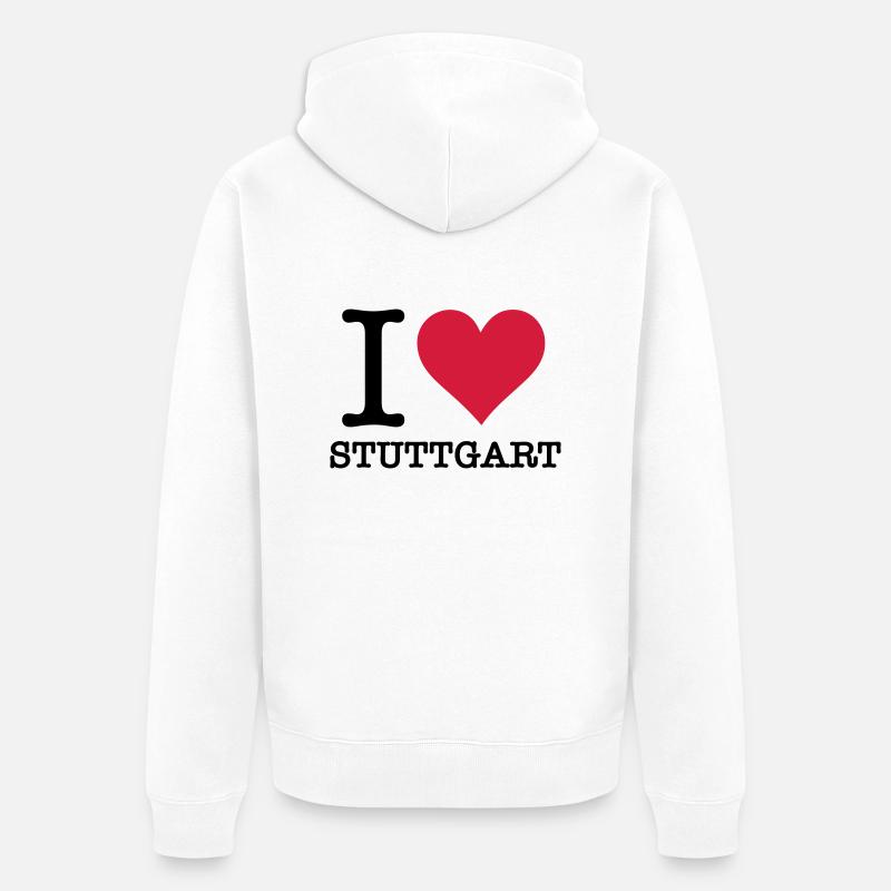 Je aime Stuttgart - Veste à capuche bio Premium Unisexe - blanc