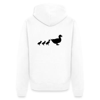 Ente - Unisex Premium Bio Zip Hoodie - Weiß - Hinten - Thijin (182cm)