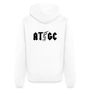 AT GC - Unisex Premium Organic Zip Hoodie - white - Back - Thijin (182cm)