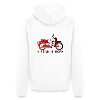 Simson Star is Born - Unisex Premium Bio Zip Hoodie - Weiß - Hinten - Thijin (182cm)