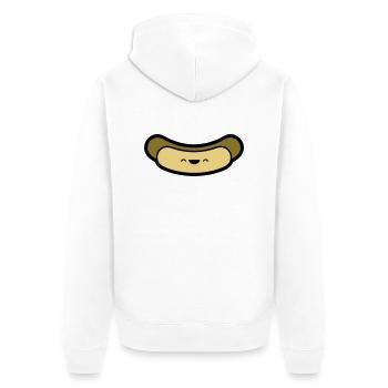 hot dog - Unisex Premium Bio Zip Hoodie - Weiß - Hinten - Thijin (182cm)