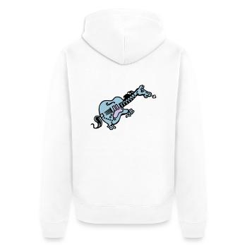 spreadmusic2015_gitarre_o - Unisex Premium Bio Zip Hoodie - Weiß - Hinten - Thijin (182cm)