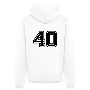 40 - Unisex Premium Bio Zip Hoodie - Weiß - Hinten - Thijin (182cm)