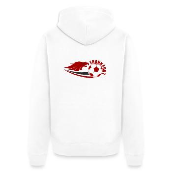 Frankfurt Fußball - Unisex Premium Bio Zip Hoodie - Weiß - Hinten - Thijin (182cm)