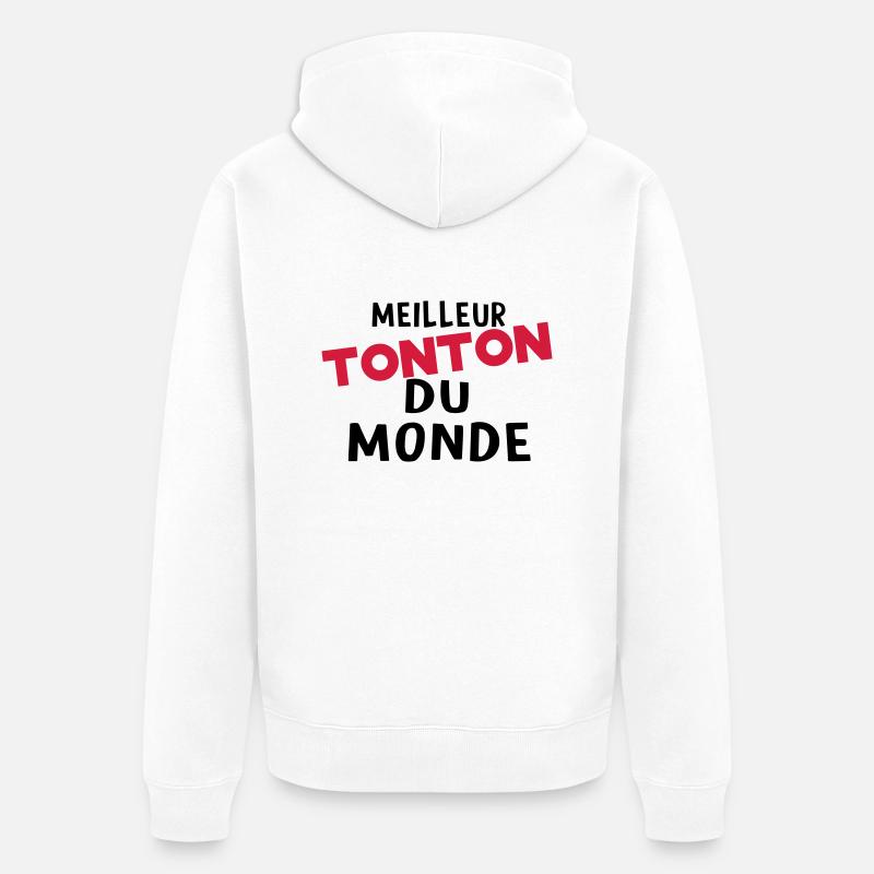 meilleur tonton dU MONDE - Veste à capuche bio Premium Unisexe - blanc