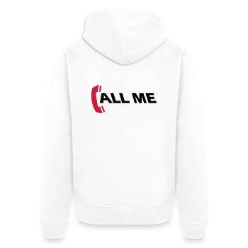 call_me_2c - Unisex Premium Bio Zip Hoodie - Weiß - Hinten - Thijin (182cm)