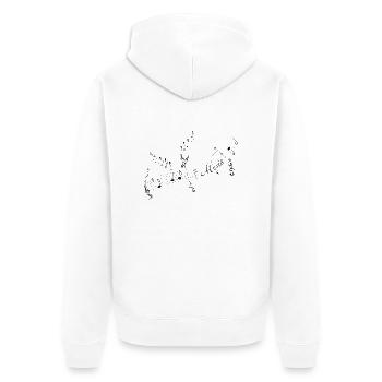 Notes - Unisex Premium Organic Zip Hoodie - white - Back - Thijin (182cm)