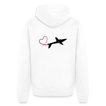 kunstflug fox 1 - Unisex Premium Bio Zip Hoodie - Weiß - Hinten - Thijin (182cm)