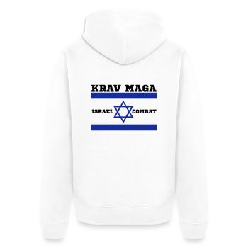 Krav Maga - Unisex Premium Bio Zip Hoodie - Weiß - Hinten - Thijin (182cm)