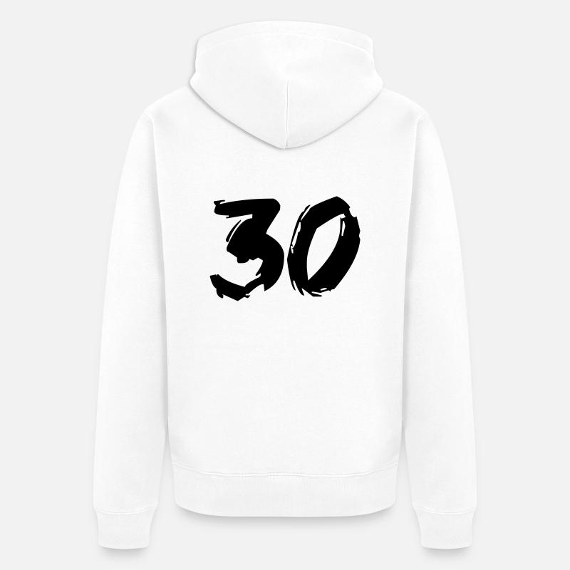 Brushed 30 - Unisex Premium Bio Zip Hoodie - Weiß