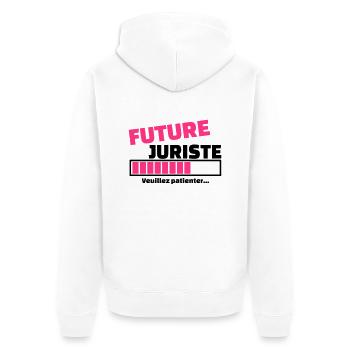 future juriste - Veste à capuche bio Premium Unisexe - blanc - Dos - Thijin (182cm)