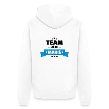 team du marié (vers.15) - Veste à capuche bio Premium Unisexe - blanc - Dos - Thijin (182cm)