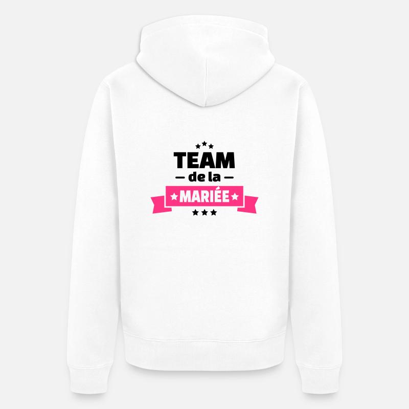 team de la mariée (vers.15) - Veste à capuche bio Premium Unisexe - blanc
