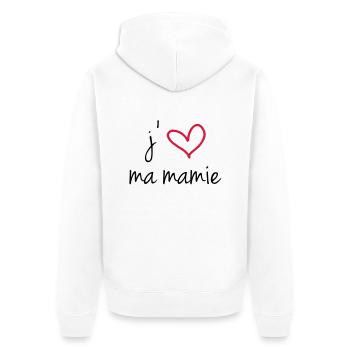 i love my grandma - Unisex Premium Bio Zip Hoodie - Weiß - Hinten - Thijin (182cm)