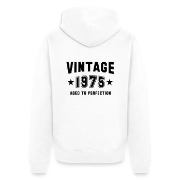 VINTAGE 1975 - Birthday - Aged To Perfection - Unisex Premium Bio Zip Hoodie - Weiß - Hinten - Thijin (182cm)