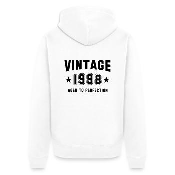 VINTAGE 1998 - Birthday - Aged To Perfection - Unisex Premium Organic Zip Hoodie - white - Back - Thijin (182cm)
