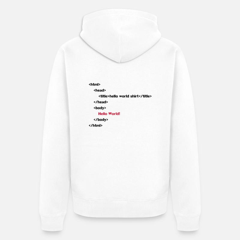 hello_world - Unisex Premium Bio Zip Hoodie - Weiß