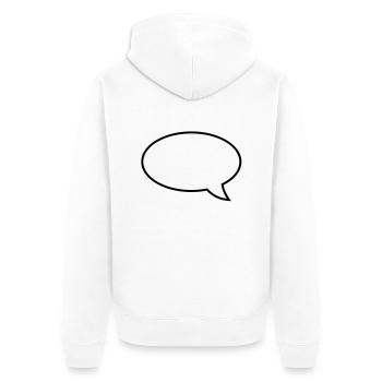 sprechblase__f1 - Unisex Premium Organic Zip Hoodie - white - Back - Thijin (182cm)