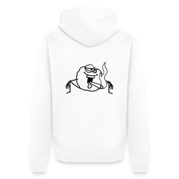 bekifft kiffen kiffer stoned hanf weed rauchen joi - Unisex Premium Bio Zip Hoodie - Weiß - Hinten - Thijin (182cm)