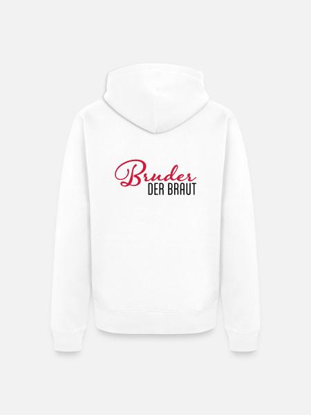bruder der braut - Unisex Premium Bio Zip Hoodie - Weiß