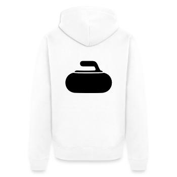 Curlingstein Curling Curler - Unisex Premium Bio Zip Hoodie - Weiß - Hinten - Thijin (182cm)