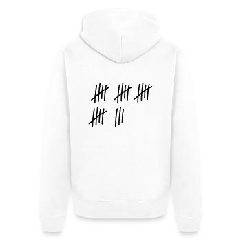 23 Striche // 23 Mal // Geburtstag // Geschenk - Unisex Premium Bio Zip Hoodie - Weiß - Hinten - Thijin (182cm)