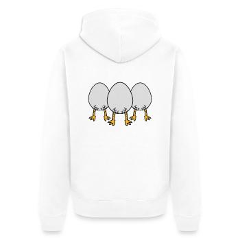 Chick In Egg Crew - Unisex Premium Organic Zip Hoodie - white - Back - Thijin (182cm)