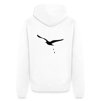 Möwen-Attacke / seagull droppings (1c) - Unisex Premium Organic Zip Hoodie - white - Back - Thijin (182cm)