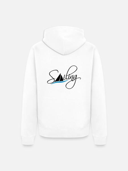 Sailing Logo Design - Unisex Premium Organic Zip Hoodie - white