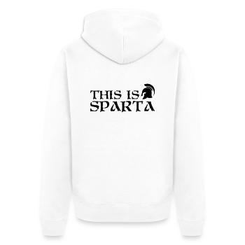 This is Sparta - Spartanier - Greece - helmet - Unisex Premium Organic Zip Hoodie - white - Back - Thijin (182cm)