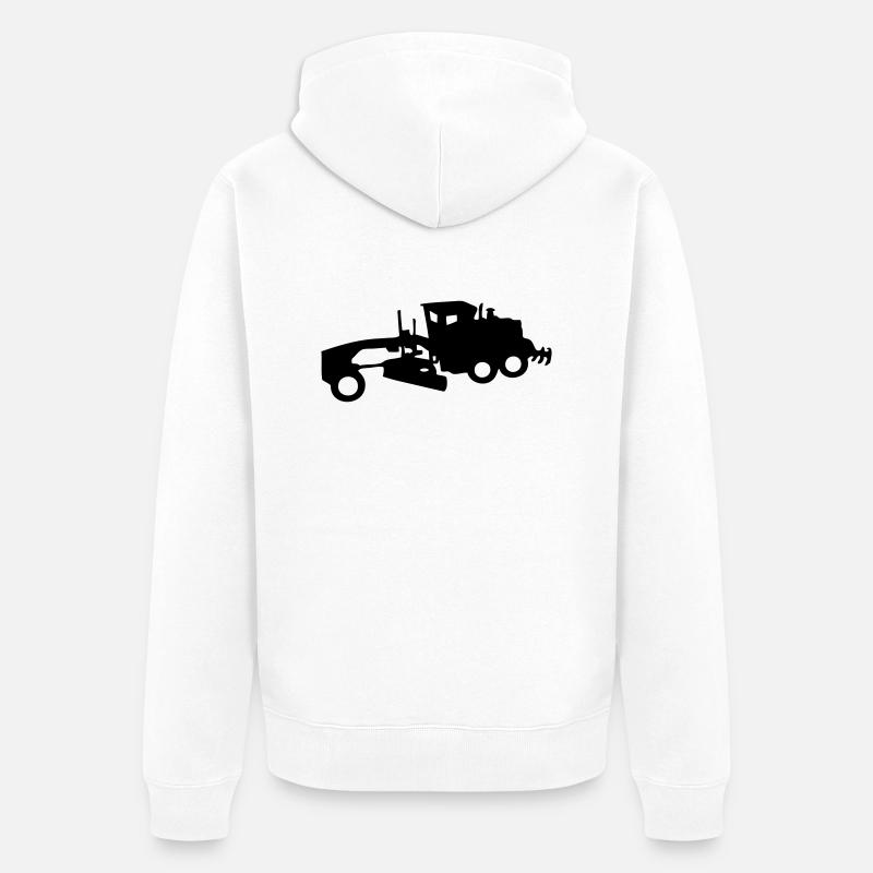 niveleuse grader grading lame bull - Veste à capuche bio Premium Unisexe - blanc