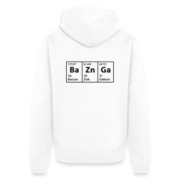 Periodensystem BaZnGa Nerd Geek Big Bang Urknall - Unisex Premium Bio Zip Hoodie - Weiß - Hinten - Thijin (182cm)