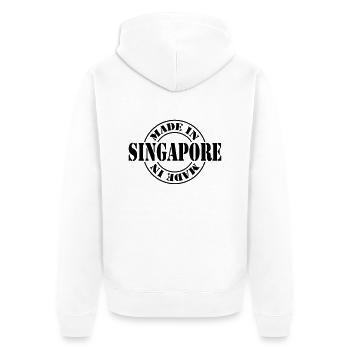made in singapore m1k2 - Veste à capuche bio Premium Unisexe - blanc - Dos - Thijin (182cm)