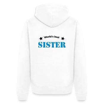 World's best Sister - Unisex Premium Bio Zip Hoodie - Weiß - Hinten - Thijin (182cm)