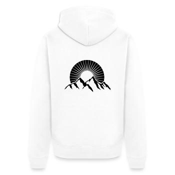 Belles montagnes avec soleil - Veste à capuche bio Premium Unisexe - blanc - Dos - Thijin (182cm)