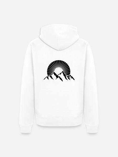 Beautiful mountains with Sun - Unisex Premium Organic Zip Hoodie - white
